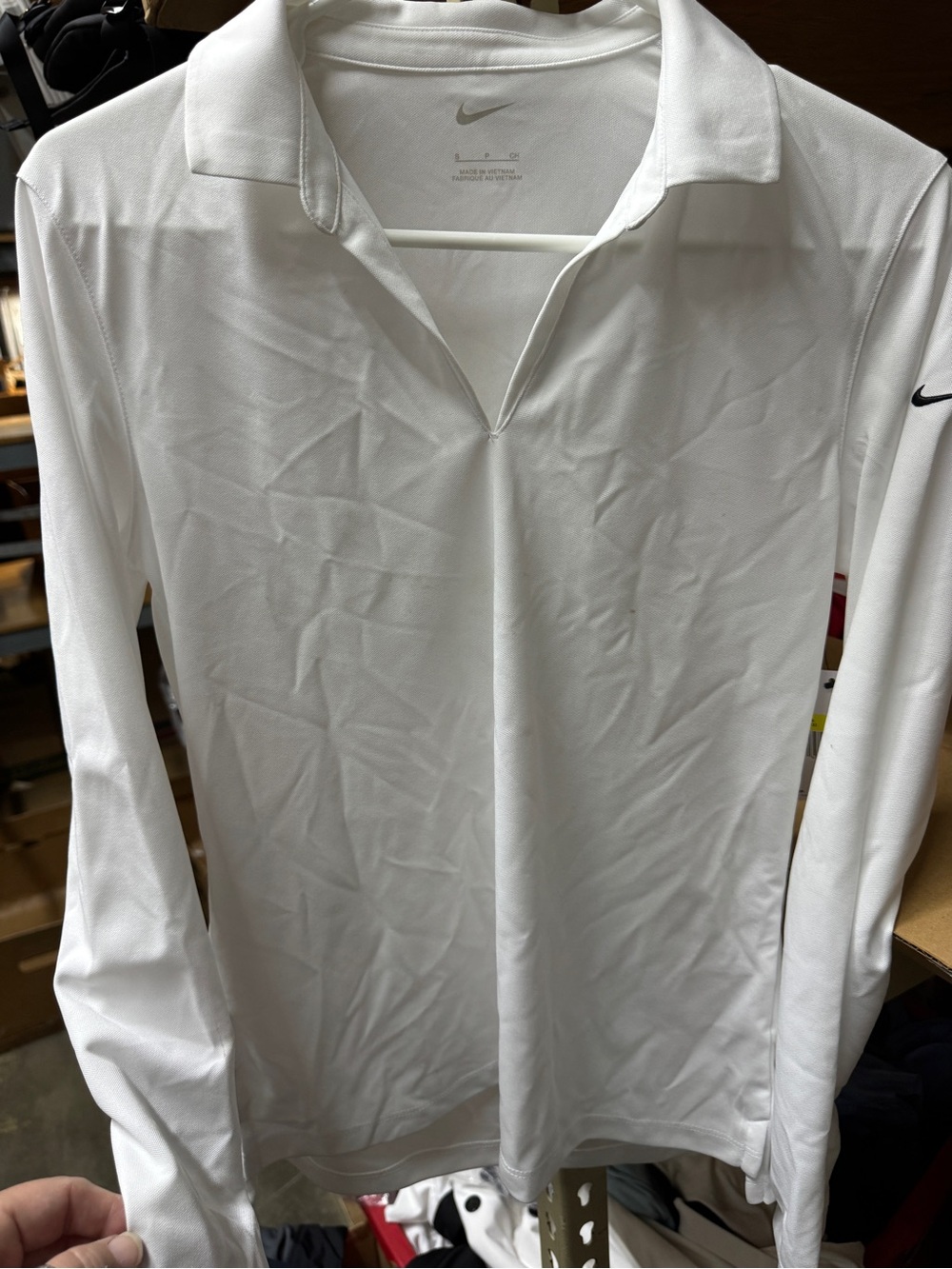 Nike Ladies White Long-Sleeve Polo Shirt. NWT. Nike golf.